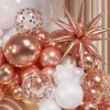 Rose gold and white balloon decoration combination, star-shaped balloon arc-shaped background stand, wedding party decoration supplies Application Scenario